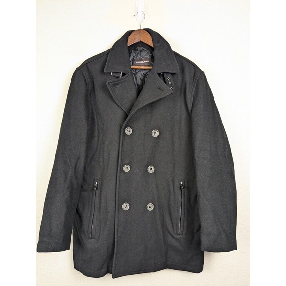 Michael Kors Other - Michael Kors Men's Black Insulated Notch Lapel Double Breasted Size L‎ Coat